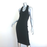 Helmut Lang Twist-Back Tank Dress Black Technical Stretch Knit Size Medium NEW