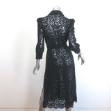 L'Agence Kaiya Lace Shirtdress Black Size Small Puff Sleeve Midi Dress NEW