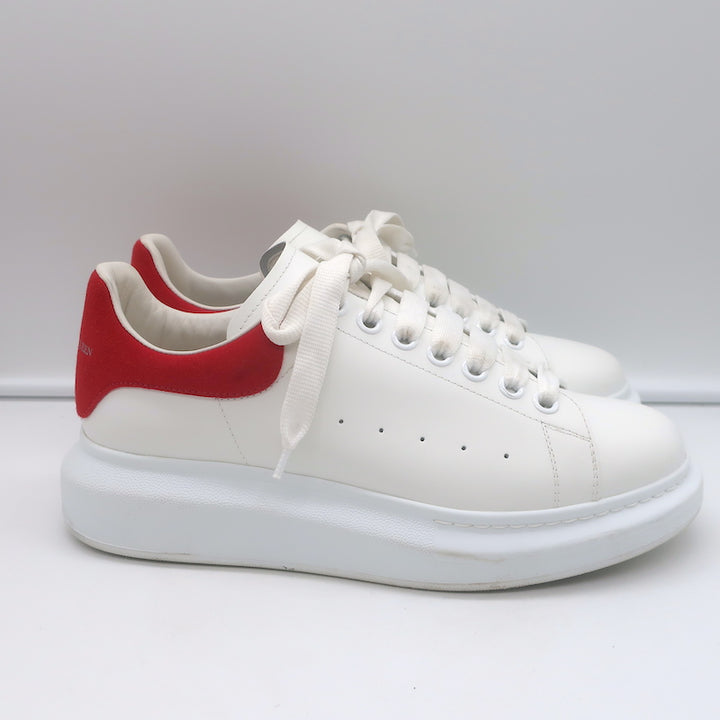 Alexander McQueen Oversized Sneakers White Leather &amp; Red Suede Size 40