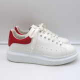 Alexander McQueen Oversized Sneakers White Leather & Red Suede Size 40