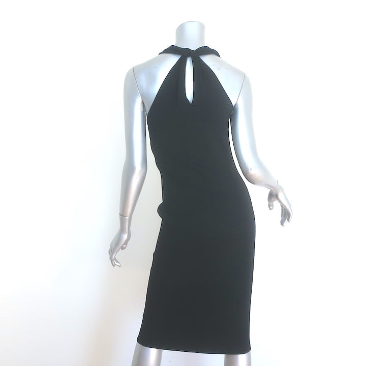 Helmut Lang Twist-Back Tank Dress Black Technical Stretch Knit Size Medium NEW
