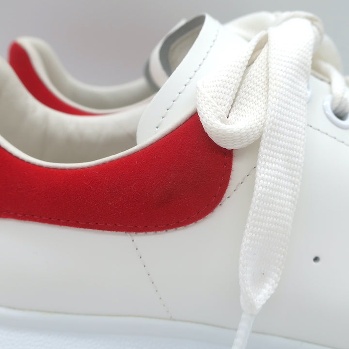 Alexander McQueen Oversized Sneakers White Leather &amp; Red Suede Size 40