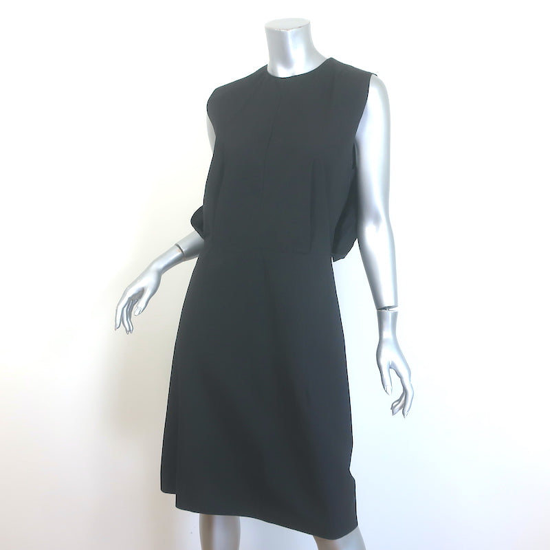 Marni Draped-Back Sleeveless Dress Black Cotton Poplin Size 42