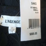 L'Agence Kaiya Lace Shirtdress Black Size Small Puff Sleeve Midi Dress NEW