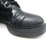 Prada Combat Boots Black Brushed Leather Size 40