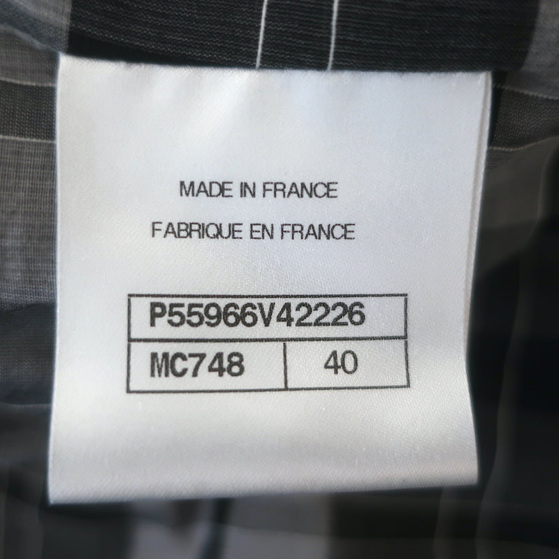 Chanel Pearl-Trimmed Metallic Lesage Jacket Silver/White Wool-Blend Size 40
