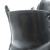 Prada Combat Boots Black Brushed Leather Size 40