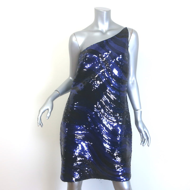 Halston Gabriella Sequin One-Shoulder Mini Dress