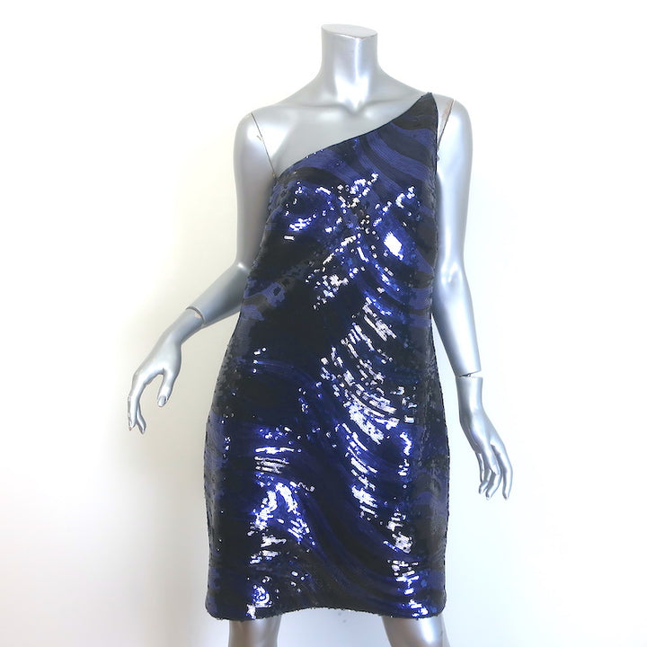 Halston Gabriella Sequin One-Shoulder Mini Dress