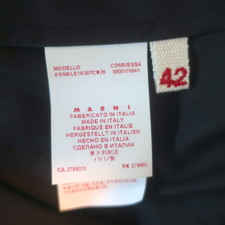 Marni Draped-Back Sleeveless Dress Black Cotton Poplin Size 42