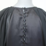 H&M x Lorena Saravia Chiffon-Sleeve Open Back Satin Blouse Black Size Medium NEW