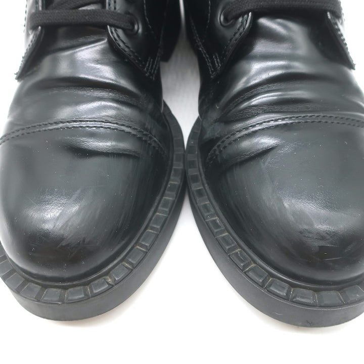 Prada Combat Boots Black Brushed Leather Size 40