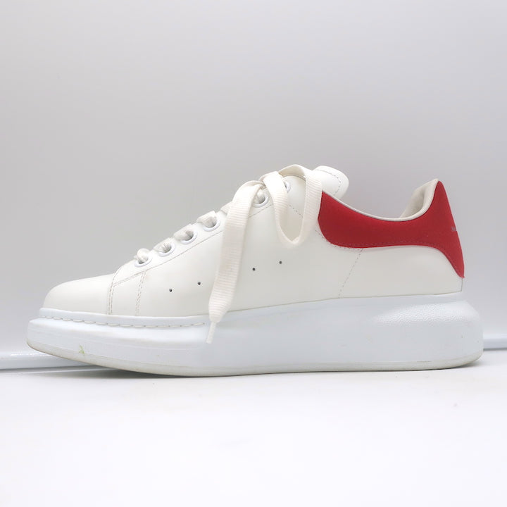 Alexander McQueen Oversized Sneakers White Leather &amp; Red Suede Size 40