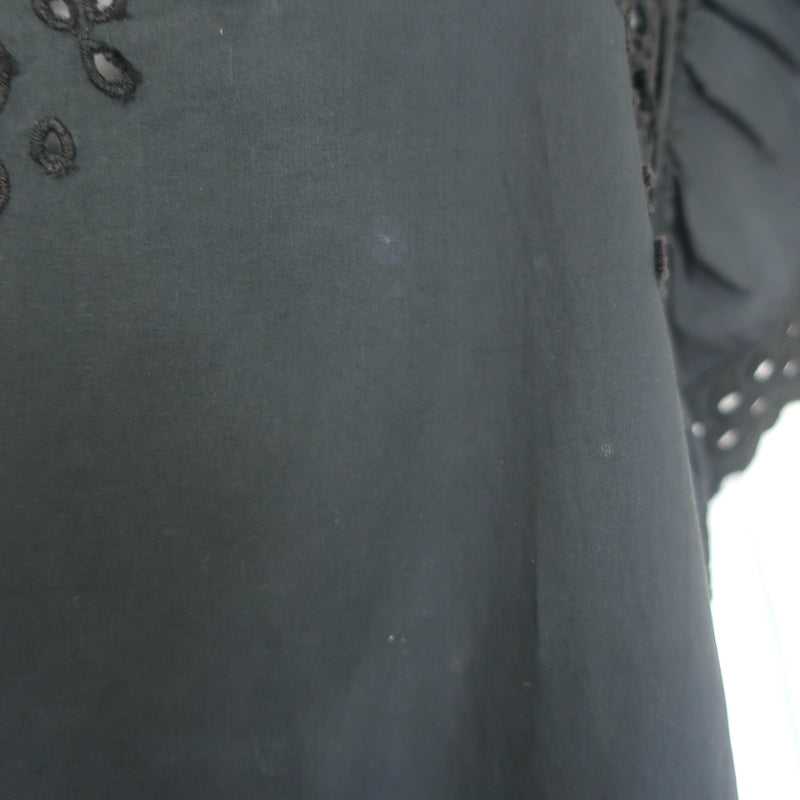 Isabel Marant Etoile Scarla Broderie Anglaise Mini Dress Black Cotton Size 38