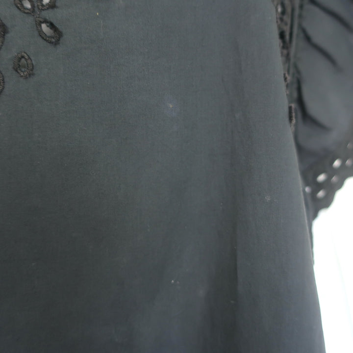 Isabel Marant Etoile Scarla Broderie Anglaise Mini Dress Black Cotton Size 38