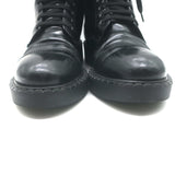 Prada Combat Boots Black Brushed Leather Size 40