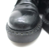 Prada Combat Boots Black Brushed Leather Size 40