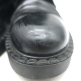 Prada Combat Boots Black Brushed Leather Size 40