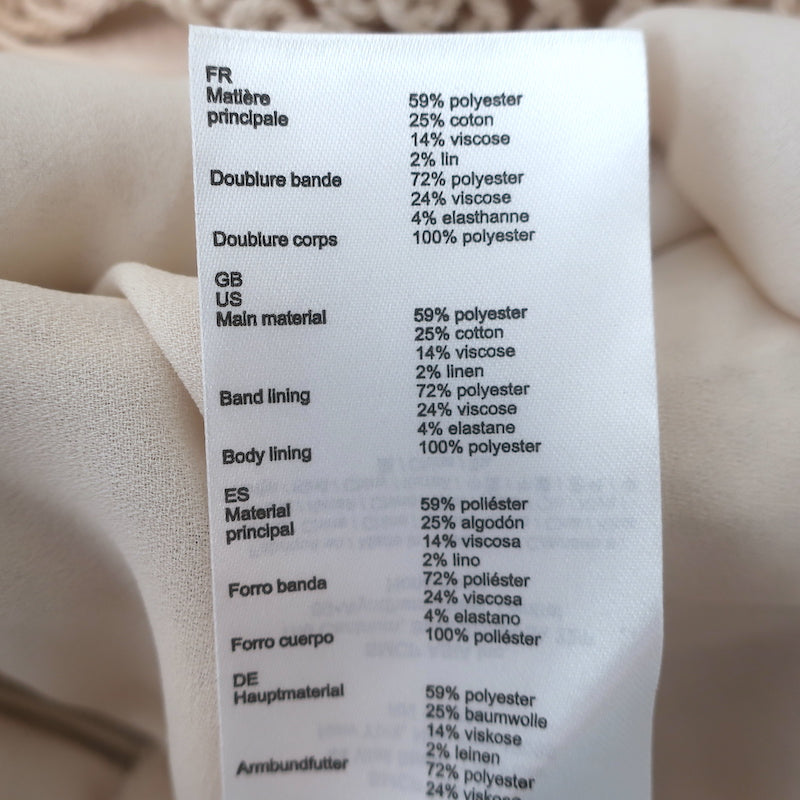 Maje Romee Crochet Lace Mini Dress Beige Cotton-Blend Size 38 NEW