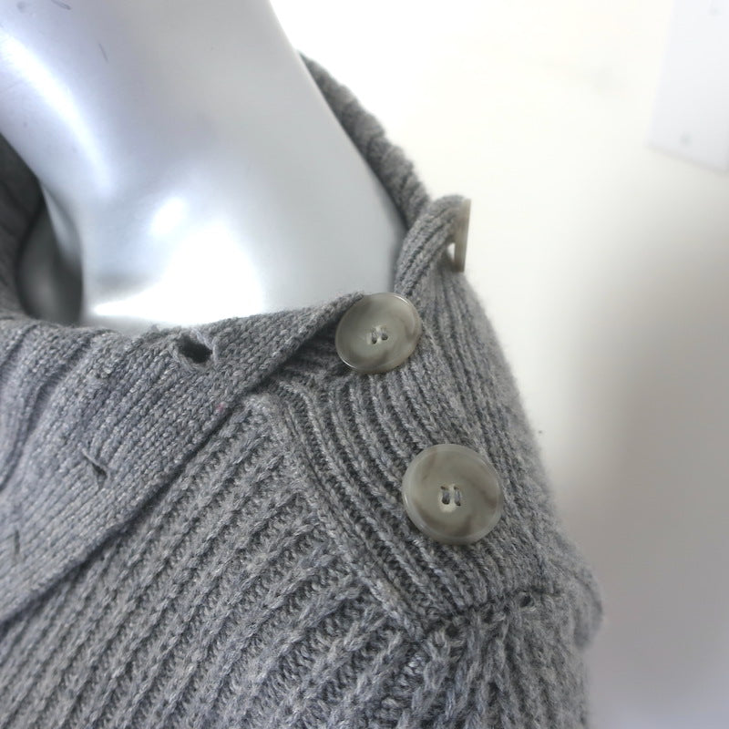 Jenni Kayne  Cashmere Buttoned-Shoulder Sweater Gray Size Medium
