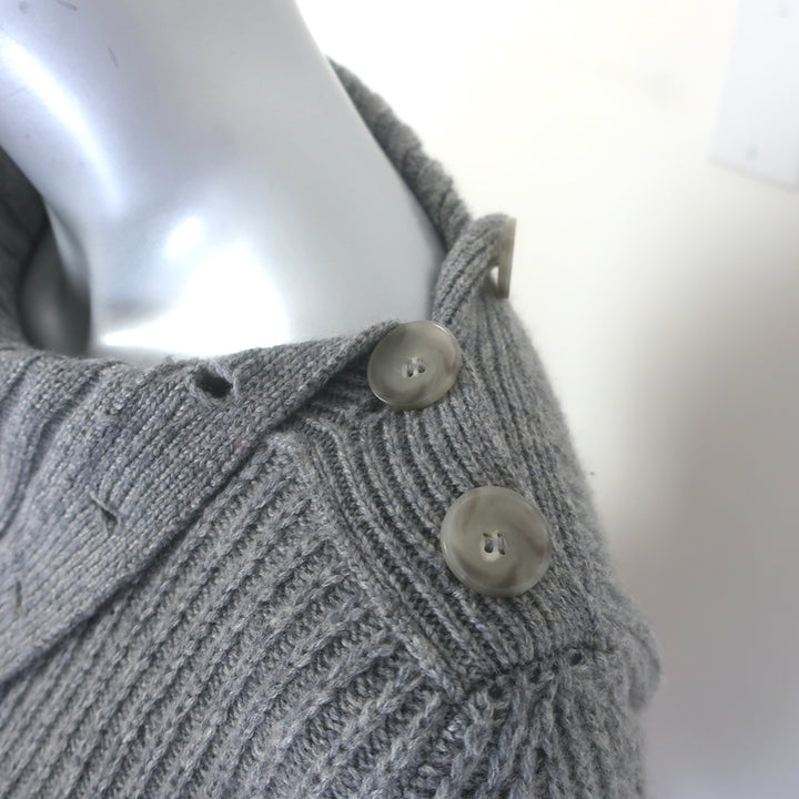 Jenni Kayne  Cashmere Buttoned-Shoulder Sweater Gray Size Medium