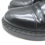 Prada Combat Boots Black Brushed Leather Size 40