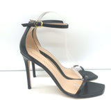 Stuart Weitzman Nudistcurve Ankle Strap Sandals Black Leather Size 10 NEW