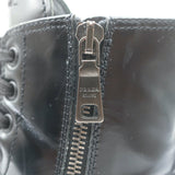 Prada Combat Boots Black Brushed Leather Size 40