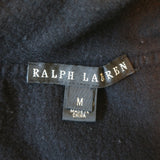 Ralph Lauren Black Label Off the Shoulder Draped Knit Top Black Wool Size Medium