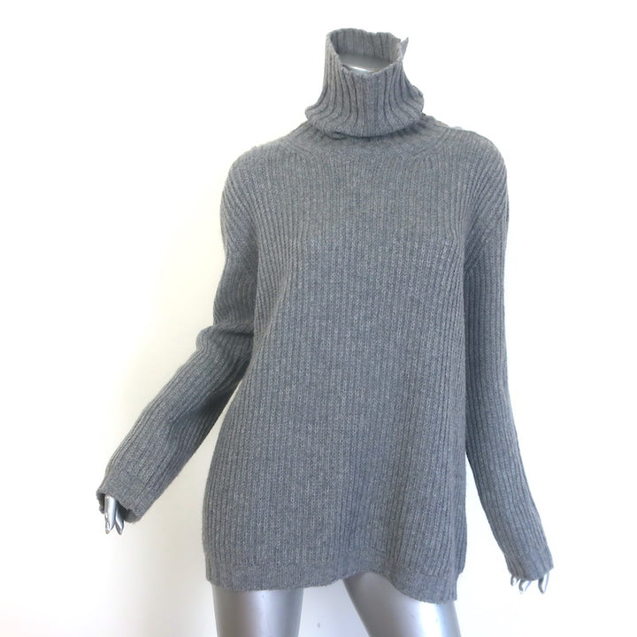 Jenni Kayne  Cashmere Buttoned-Shoulder Sweater Gray Size Medium