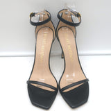 Stuart Weitzman Nudistcurve Ankle Strap Sandals Black Leather Size 10 NEW