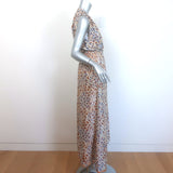 Natalie Martin Nico Sleeveless Maxi Wrap Dress Cream Floral Print Size Medium