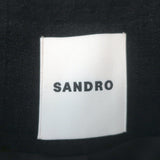 Sandro Pearl-Embellished Cropped Tweed Jacket Black Cotton-Blend Size 36