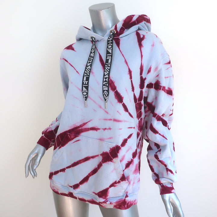 Proenza Schouler PSWL Tie Dye Hoodie Sweatshirt Blue Cotton Size Extra Small