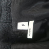 Sandro Pearl-Embellished Cropped Tweed Jacket Black Cotton-Blend Size 36