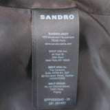 Sandro Pearl-Embellished Cropped Tweed Jacket Black Cotton-Blend Size 36