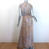 Natalie Martin Nico Sleeveless Maxi Wrap Dress Cream Floral Print Size Medium