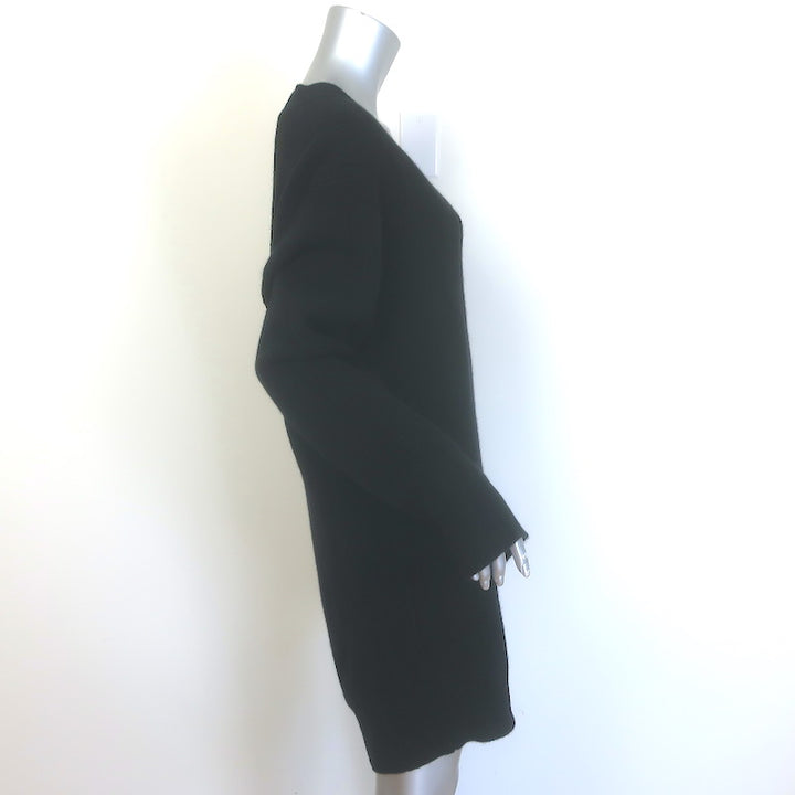 Rag &amp; Bone Durham Herringbone Cashmere Mini Dress Black Size Large NEW