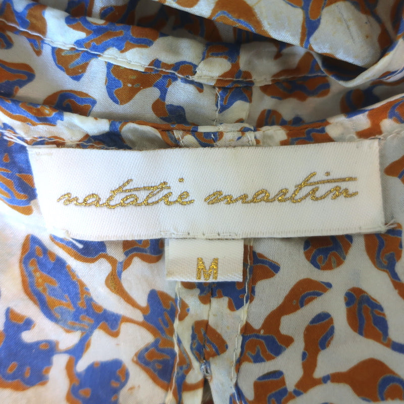 Natalie Martin Nico Sleeveless Maxi Wrap Dress Cream Floral Print Size Medium