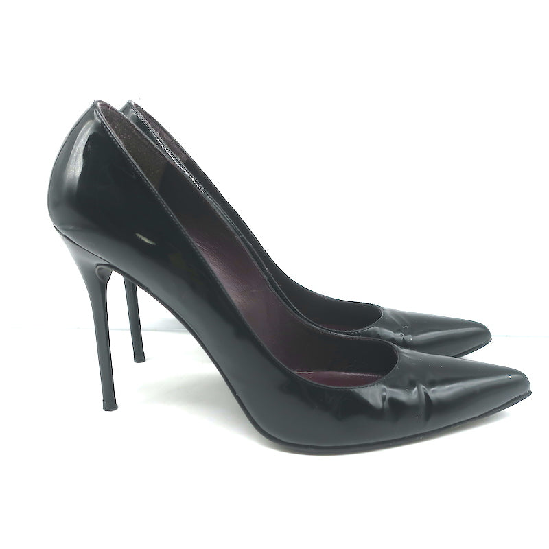 Stuart Weitzman Stuart Pumps Black Patent Leather Size 9.5 N Pointed Toe Heels