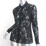 Ted Baker Lace Button Down Shirt Black Size 2 Long Sleeve Top