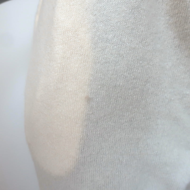 The Elder Statesman Cashmere Cropped Raw Edge Sweatpants Ivory Size Small