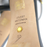 Stuart Weitzman Nudistcurve Ankle Strap Sandals Black Leather Size 10 NEW