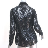 Ted Baker Lace Button Down Shirt Black Size 2 Long Sleeve Top