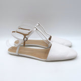 Marsell Distesa T-Strap Ballet Flats White Leather Size 40