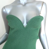 Galvan London Thalia Strapless Midi Dress Sea Green Stretch Knit Size Medium NEW