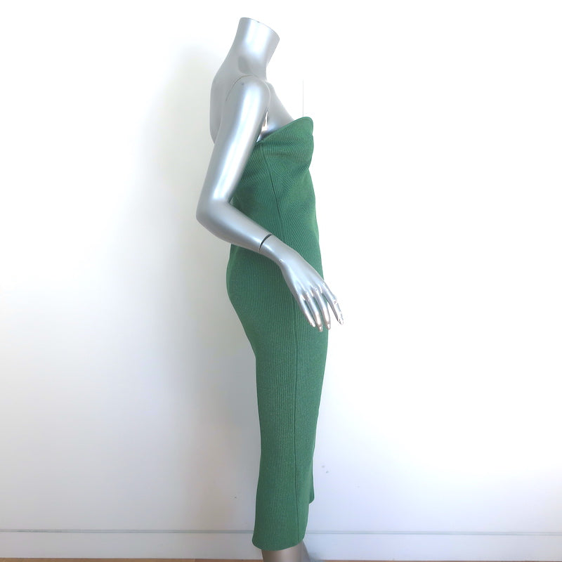 Galvan London Thalia Strapless Midi Dress Sea Green Stretch Knit Size Medium NEW