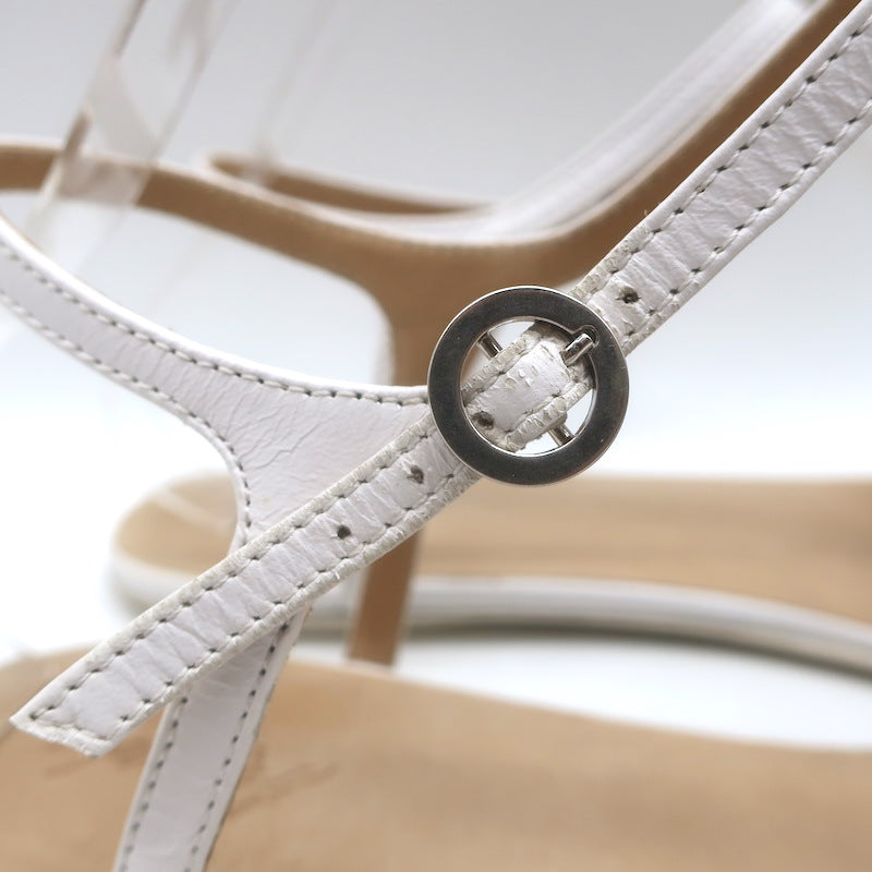 Marsell Distesa T-Strap Ballet Flats White Leather Size 40