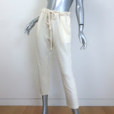 The Elder Statesman Cashmere Cropped Raw Edge Sweatpants Ivory Size Small