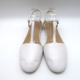 Marsell Distesa T-Strap Ballet Flats White Leather Size 40